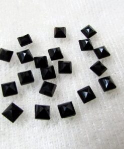 2mm Natural Black Spinel Square Cut Gemstone