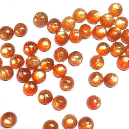 Natural Sunstone Smooth Round Cabochon