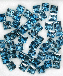 2mm Natural London Blue Topaz Princess Cut Gemstone