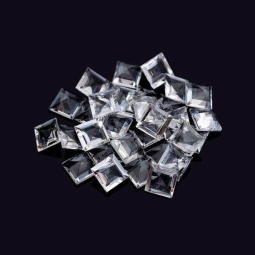 3mm Natural Crystal Quartz Square Cut Gemstone