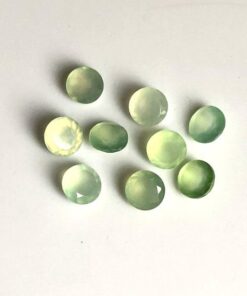 Natural Prehnite Faceted Round Gemstone