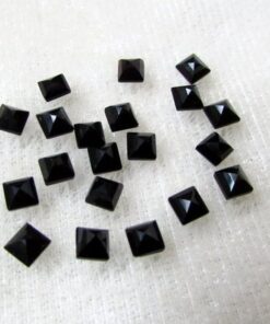 Natural Black Spinel Square Cut Gemstone