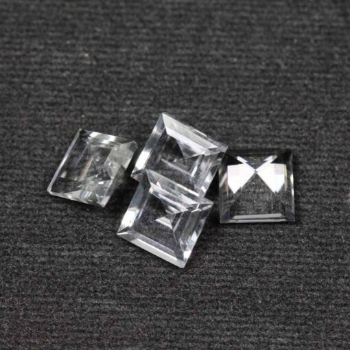 4mm Natural Crystal Quartz Square Cut Gemstone