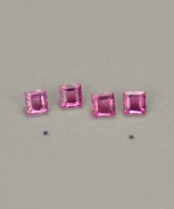 4mm Natural Pink Tourmaline Princess Cut Gemstone
