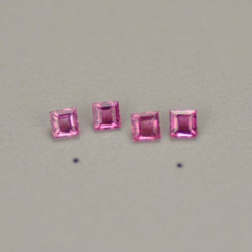 4mm Natural Pink Tourmaline Square Cut Gemstone