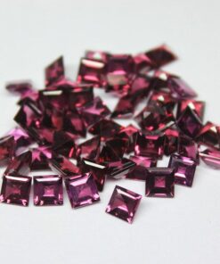 4mm Natural Rhodolite Garnet Princess Cut Gemstone