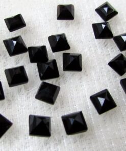 4mm Natural Black Spinel Princess Cut Gemstone