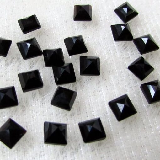 4mm Natural Black Spinel Square Cut Gemstone