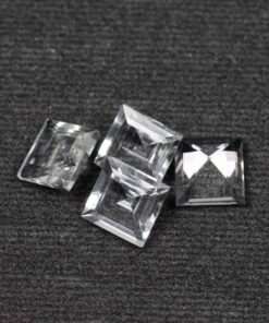 4mm Natural White Topaz Square Cut Gemstone