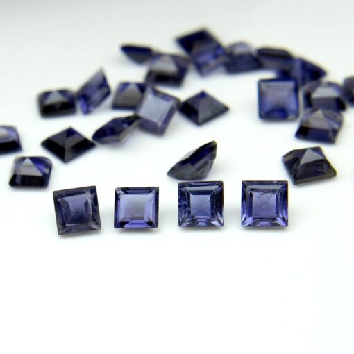 4mm Natural Iolite Square Cut Gemstone