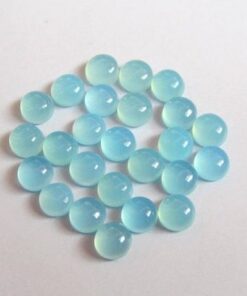 Natural Aqua Chalcedony Smooth Round Cabochon