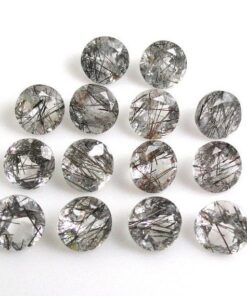 Natural Black Rutile Faceted Round Gemstone