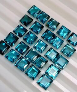 4mm Natural London Blue Topaz Square Cut Gemstone
