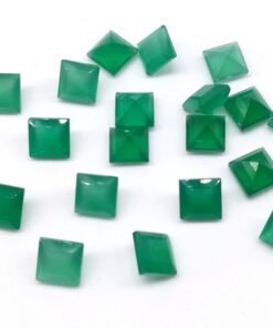 Natural Green Onyx Princess Cut Gemstone