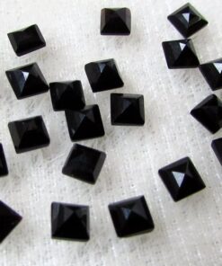 Natural Black Spinel Princess Cut Gemstone