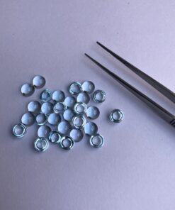 Natural Sky Blue Topaz Smooth Round Cabochon