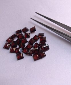 Natural Red Garnet Square Cut Gemstone