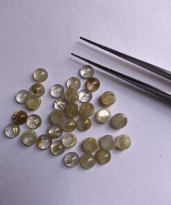 Natural Golden Rutile Smooth Round Cabochon