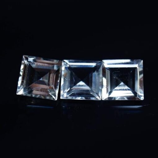 5mm Natural Crystal Quartz Princess Cut Gemstone