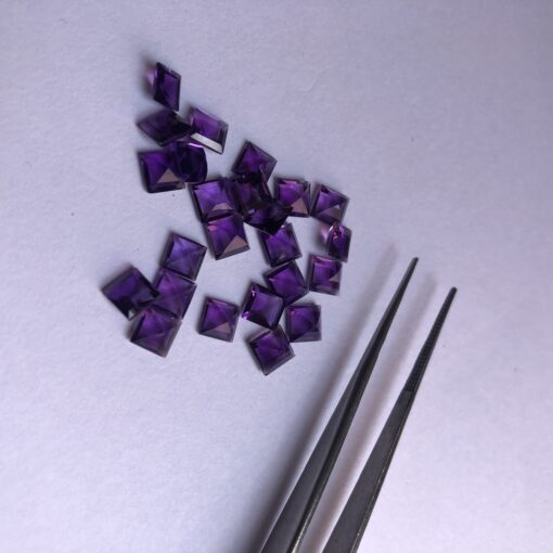 Natural African Amethyst Square Cut Gemstone