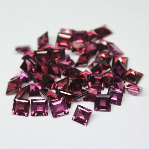 5mm Natural Rhodolite Garnet Princess Cut Gemstone