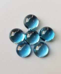 Natural London Blue Topaz Smooth Round Cabochon