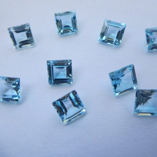 5mm Natural Sky Blue Topaz Square Cut Gemstone