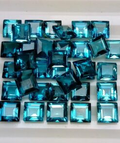 5mm Natural London Blue Topaz Square Cut Gemstone