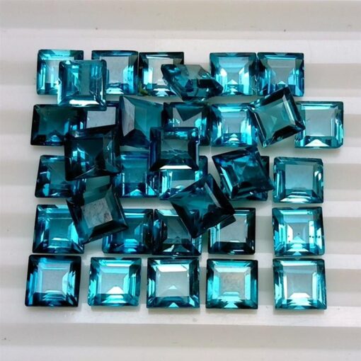 5mm Natural London Blue Topaz Square Cut Gemstone