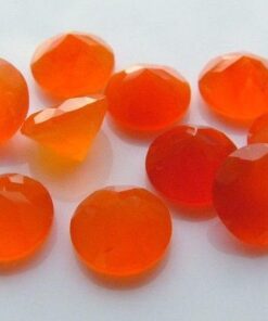 Natural Carnelian Faceted Round Gemstone