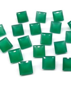 Natural Green Onyx Square Cut Gemstone