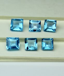 5mm Natural Swiss Blue Topaz Square Cut Gemstone