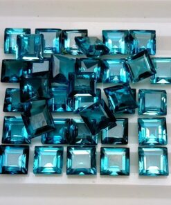 Natural London Blue Topaz Square Cut Gemstone