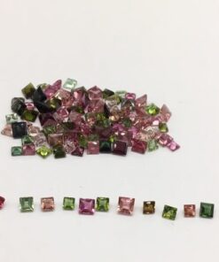 Natural Multi Tourmaline Princess Cut Gemstone