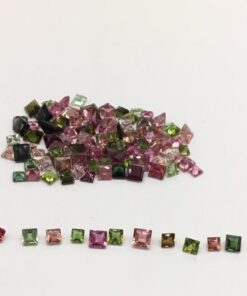 Natural Multi Tourmaline Square Cut Gemstone