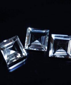 6mm Natural Crystal Quartz Princess Cut Gemstone