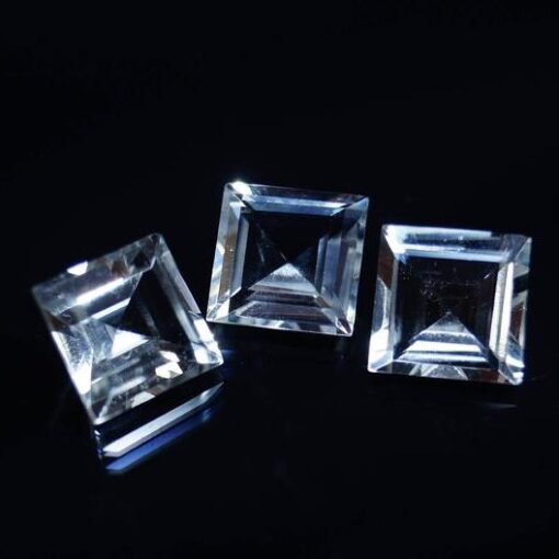 6mm Natural Crystal Quartz Princess Cut Gemstone