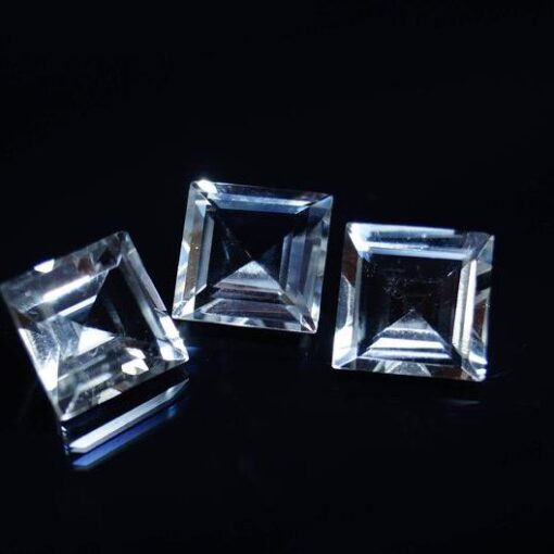 6mm Natural Crystal Quartz Square Cut Gemstone