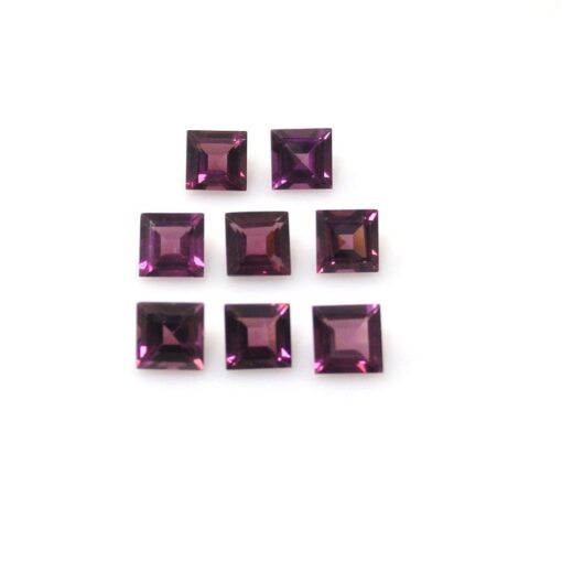 6mm Natural Rhodolite Garnet Princess Cut Gemstone
