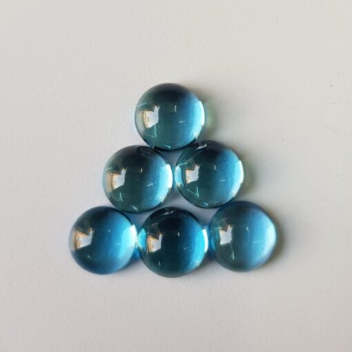 Natural London Blue Topaz Smooth Round Cabochon