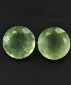 Natural Prehnite Faceted Round Cut Gemstone