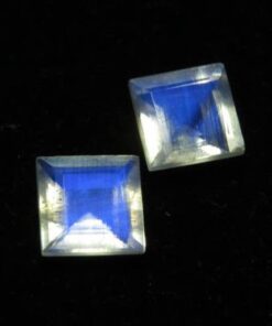 Natural Rainbow Moonstone Square Cut Gemstone