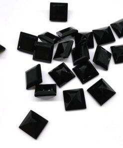 Natural Black Onyx Square Cut Gemstone