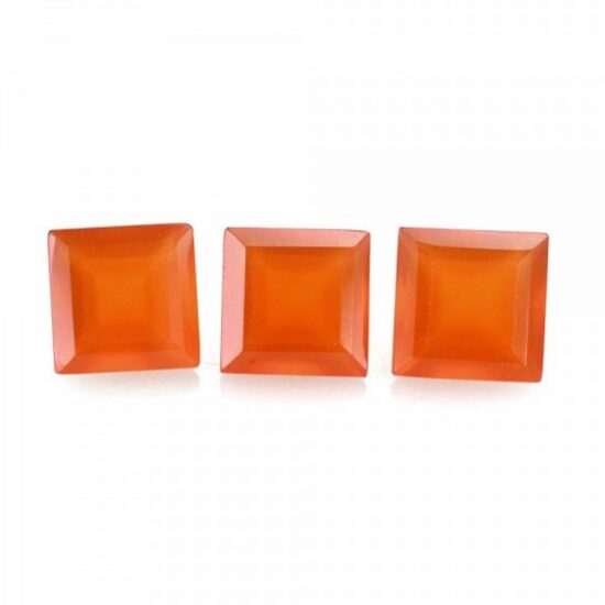 Natural Carnelian Faceted Square Cut Gemstone