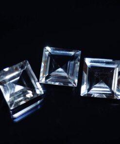 6mm Natural White Topaz Square Cut Gemstone