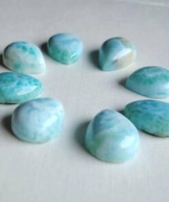 Natural Larimar Smooth Pear Cabochon