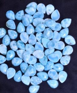 Natural Larimar Smooth Pear Cabochon