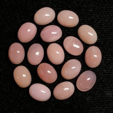 Natural Pink Opal Smooth Oval Cabochon