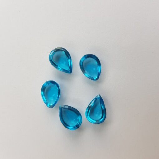 Natural Swiss Blue Topaz Smooth Pear Cabochon
