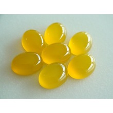 Natural Yellow Chalcedony Smooth Oval Cabochon